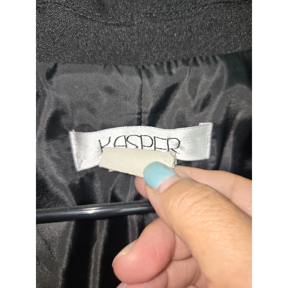 KASPER Women's  Black Blazer Jacket  14 P 2-pockets Up Front. - Picture 5 of 6